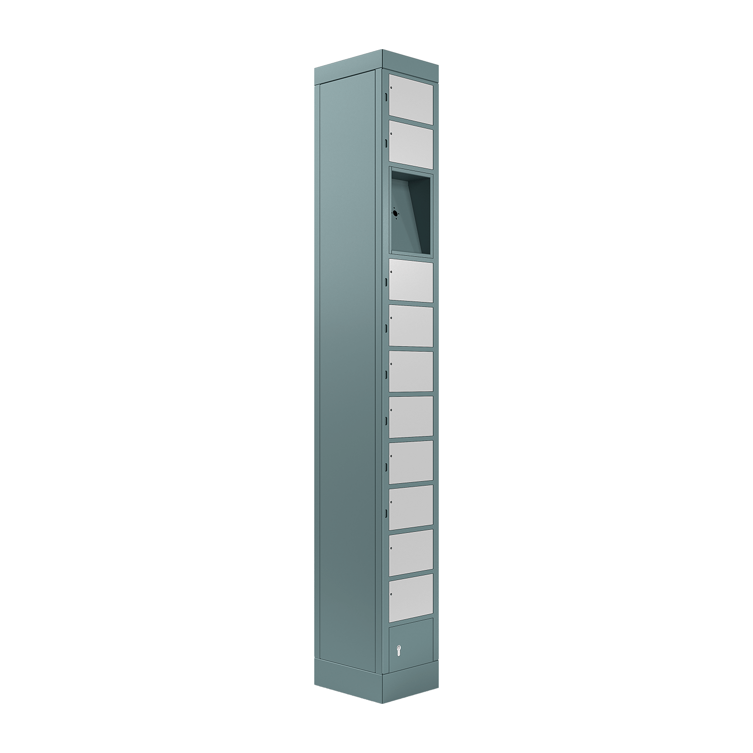 locker Fachanlage, Größe S, mit 10 Fächern und Platz für ein Bedienterminal