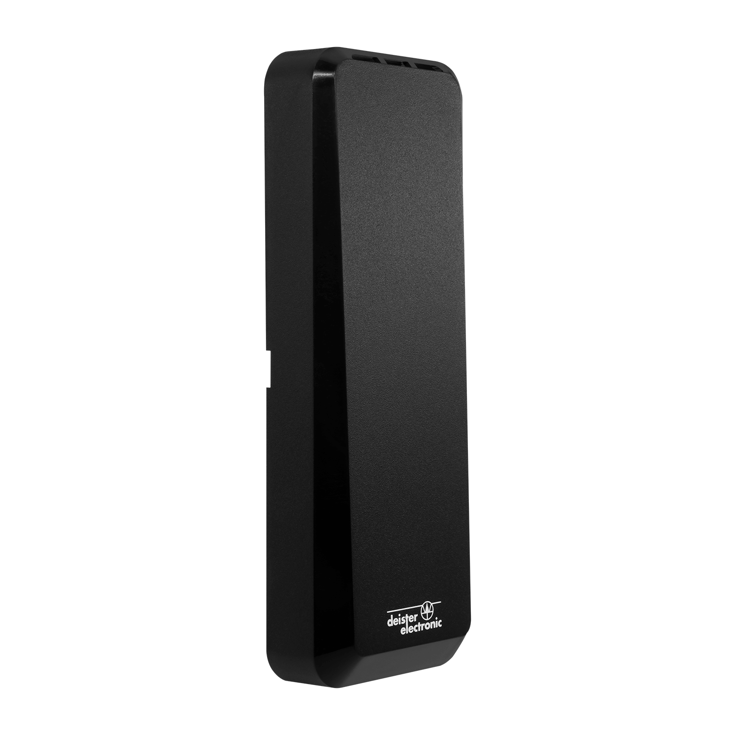 Left view CCM 3 black cover for Mullion access control reader