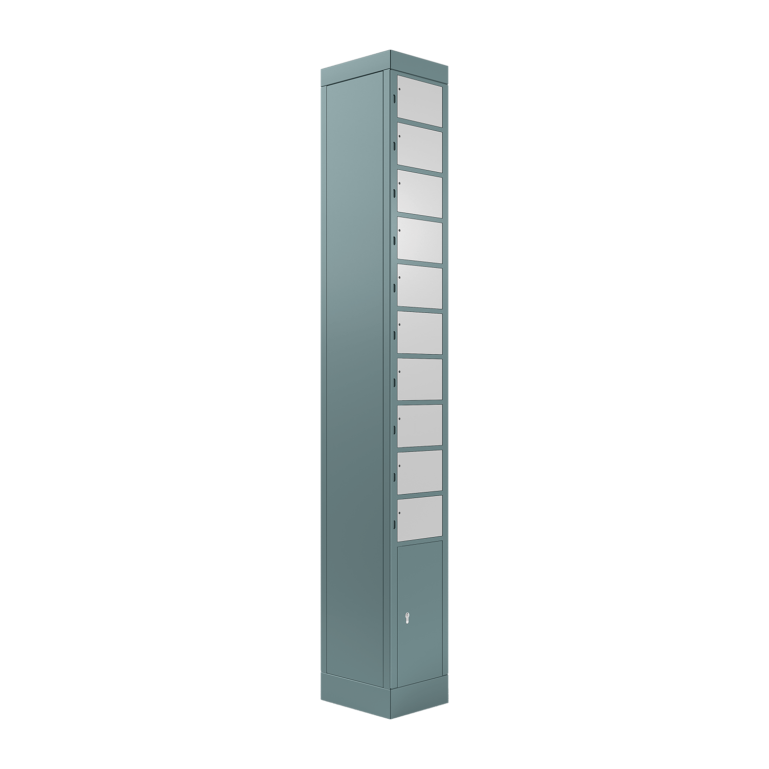 locker Fachanlage, Größe S, mit 10 Fächern, linke Ansicht