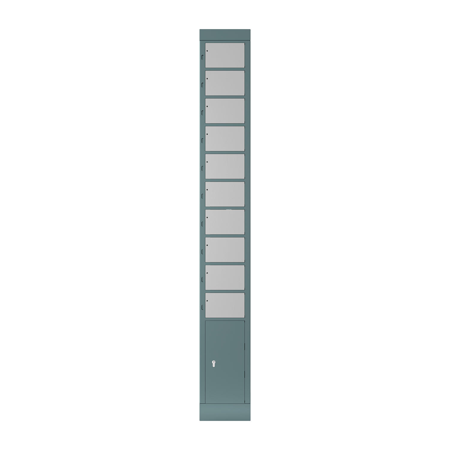 locker Fachanlage, Größe S, mit 10 Fächern, Frontansicht