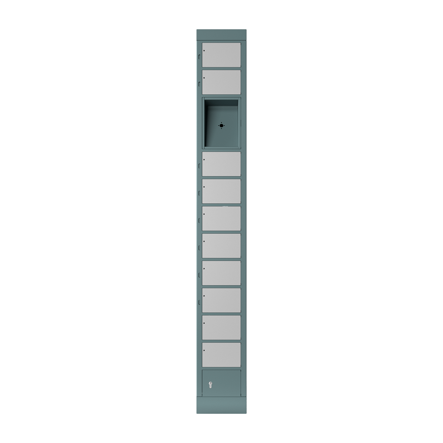locker Fachanlage, Größe S, mit 12 Fächern und Platz für ein Bedienterminal