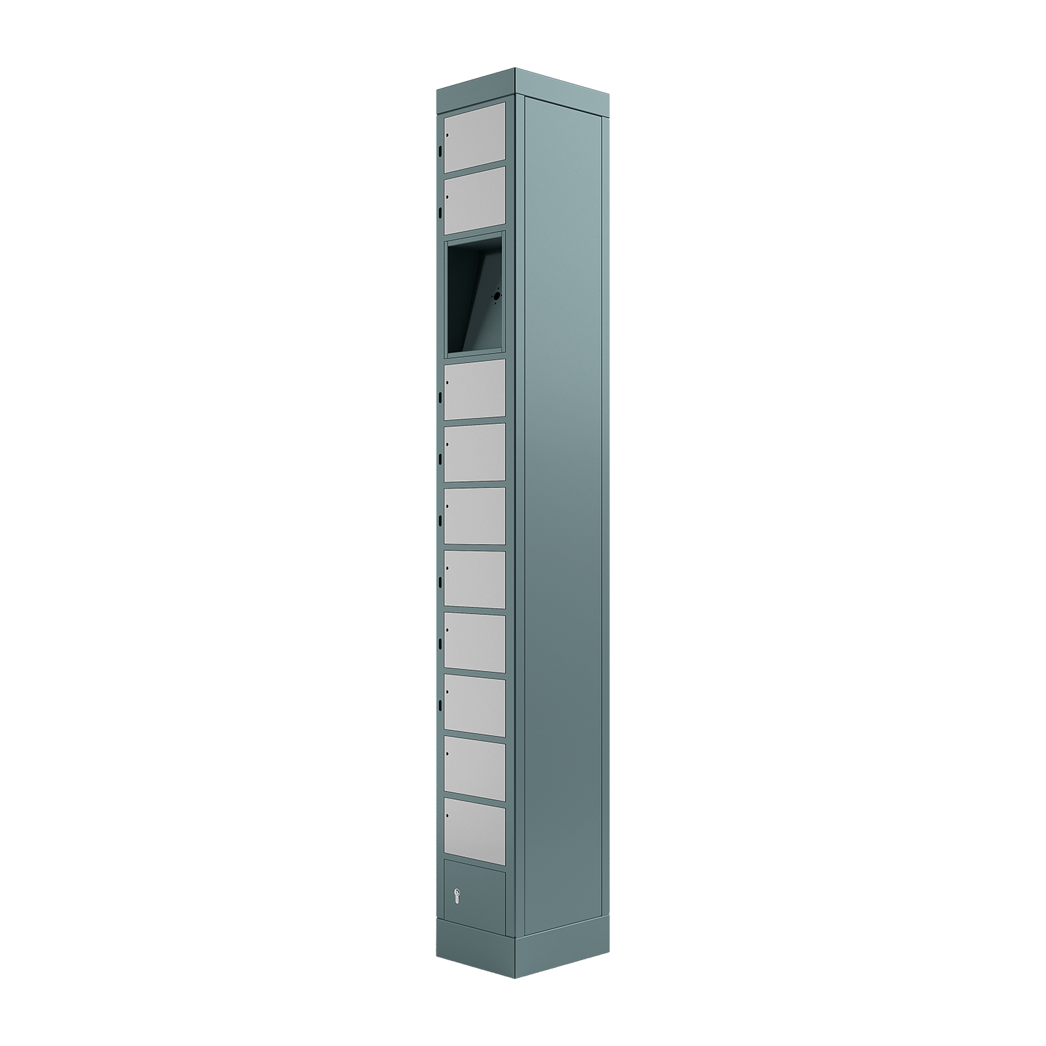 locker Fachanlage, Größe S, mit 10 Fächern und Platz für ein Bedienterminal
