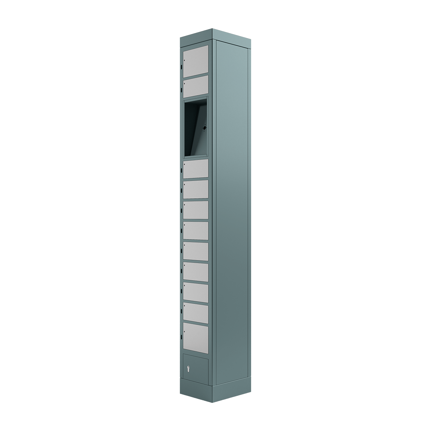 locker Fachanlage, Größe S, mit 11 Fächern und Platz für ein Bedienterminal