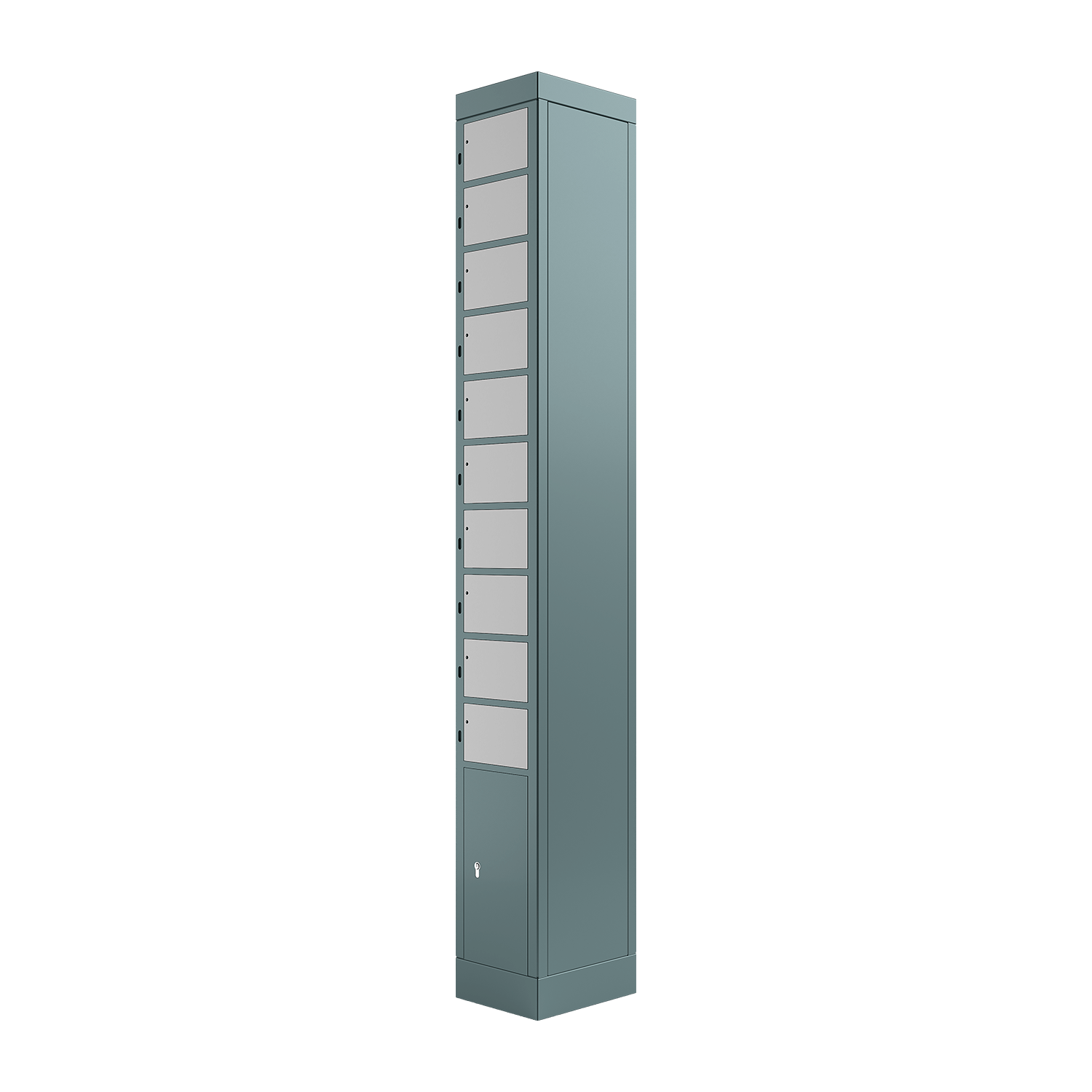 locker Fachanlage, Größe S, mit 10 Fächern, rechte Ansicht
