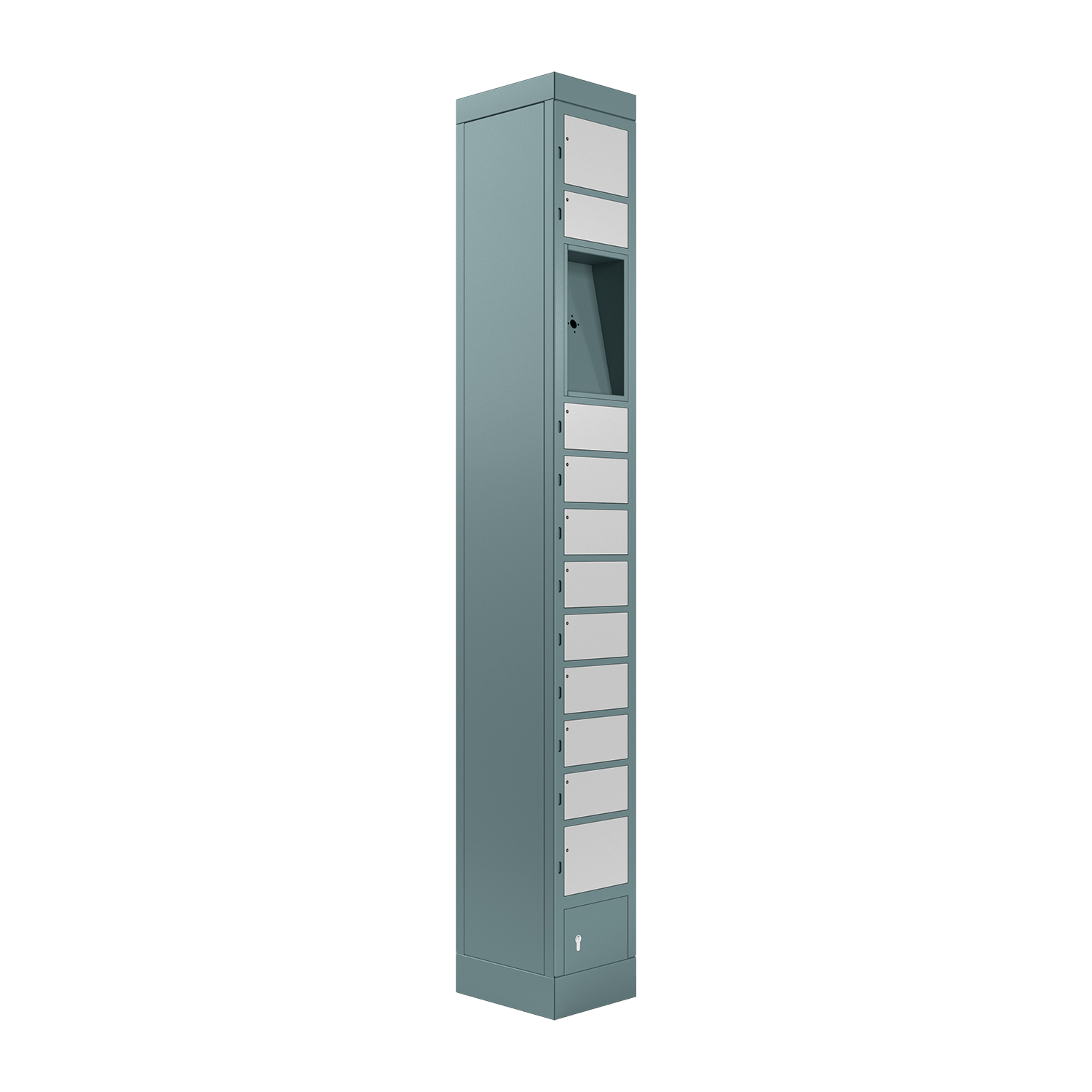 locker Fachanlage, Größe S, mit 11 Fächern und Platz für ein Bedienterminal